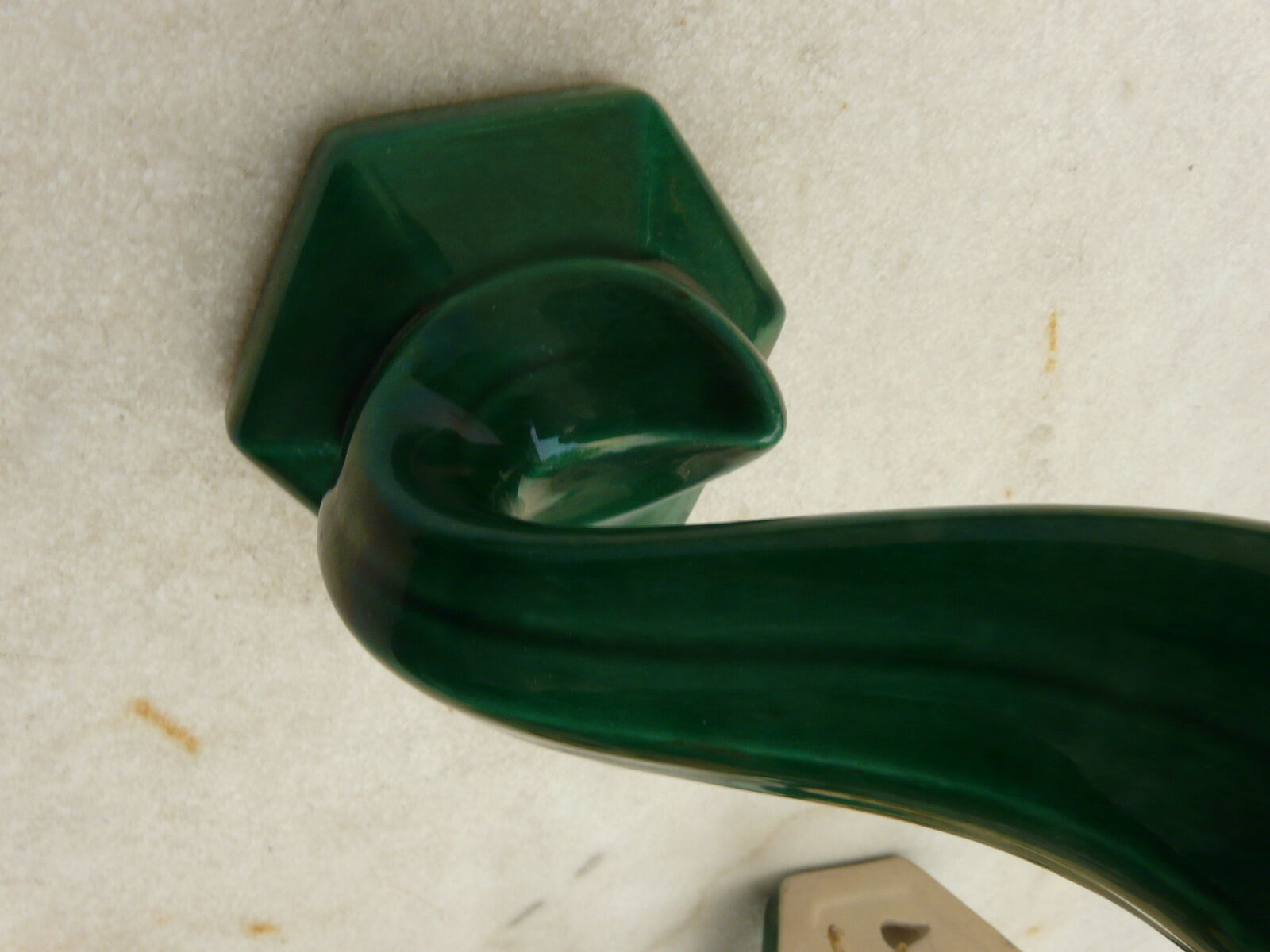 Art deco green ceramic sconce