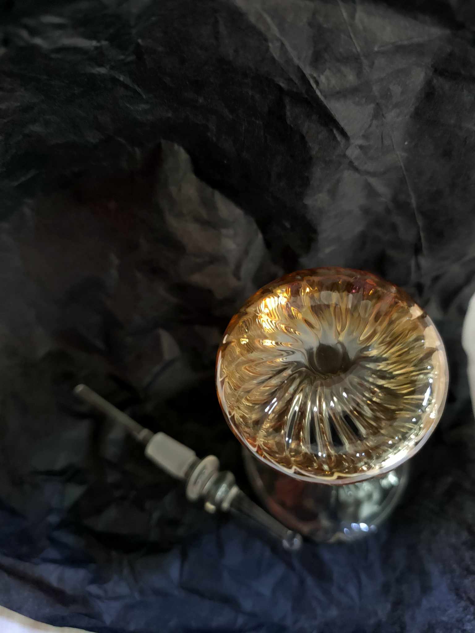 Blown glass perfume bottle
