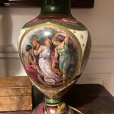 Duo of antique porcelain lamps