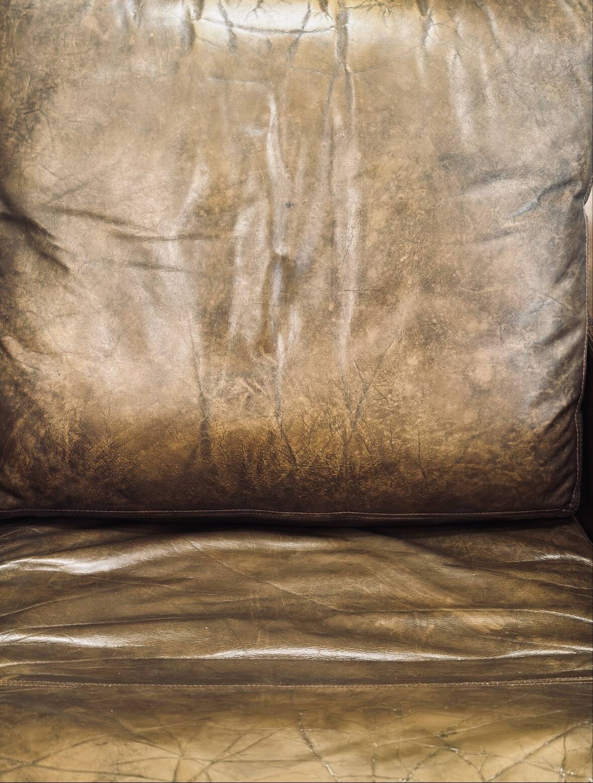 Pair of vintage cognac leather armchairs & solid wood – club/lounge style