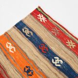 142x231Cm Multicolor Vintage Kilim Rug, Handmade Wool Rug