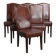 Beautiful and comfortable set of 6 sheepskin dining chairs in English style