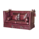 Victorian Knole canapé restored in leather with feather cushions.