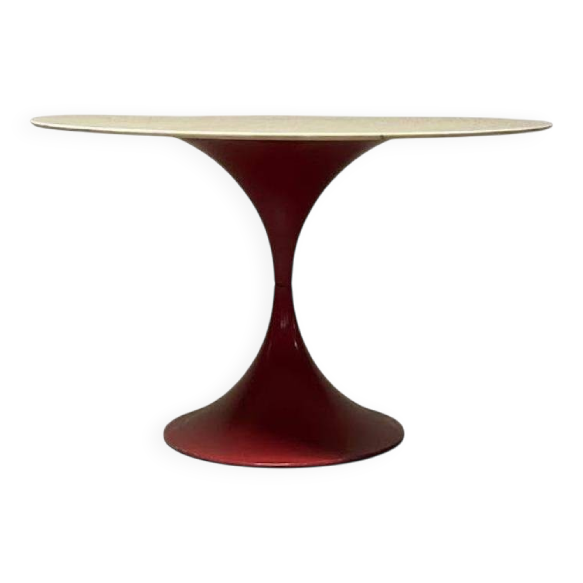 Table à manger en forme de sablier avec base en métal et plateau en marbre, 1960-70