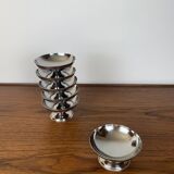 set of 6 stainless steel dessert bowls, 1970