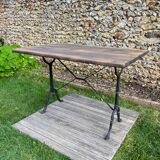 Vintage bistro table with solid oak top