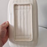 Old dish and asparagus drainer Barbotine ceramic