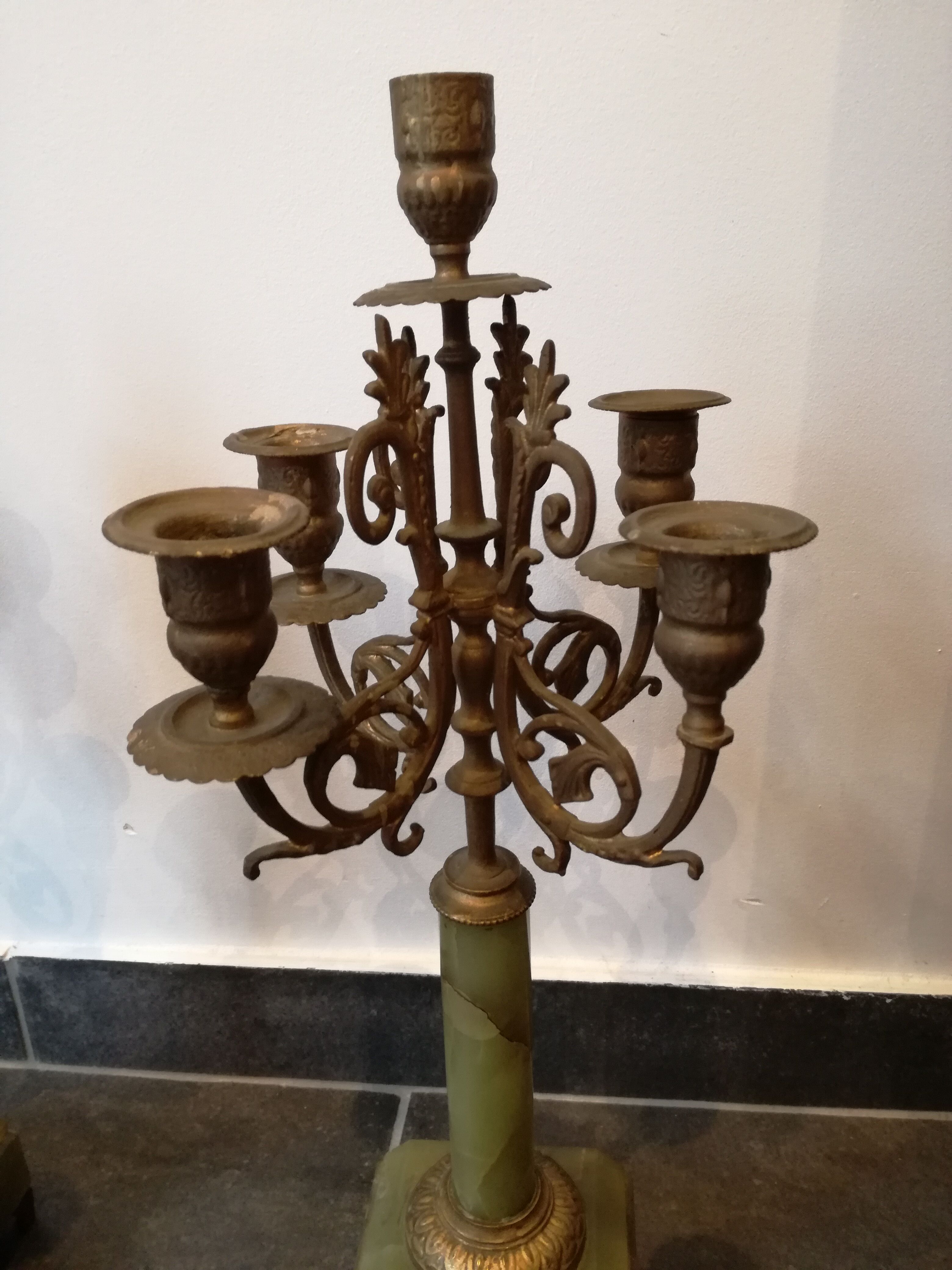 Napoleon III candelabra chandeliers in bronze and marble