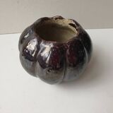 Terracotta ceramic vase in the shape of a squash signed PTMD