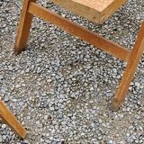 Set of 6 folding chairs in solid beech from the 70s