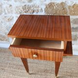 Bedside table or sofa end table in wood veneer, Scandinavian style, 1960s-1970s