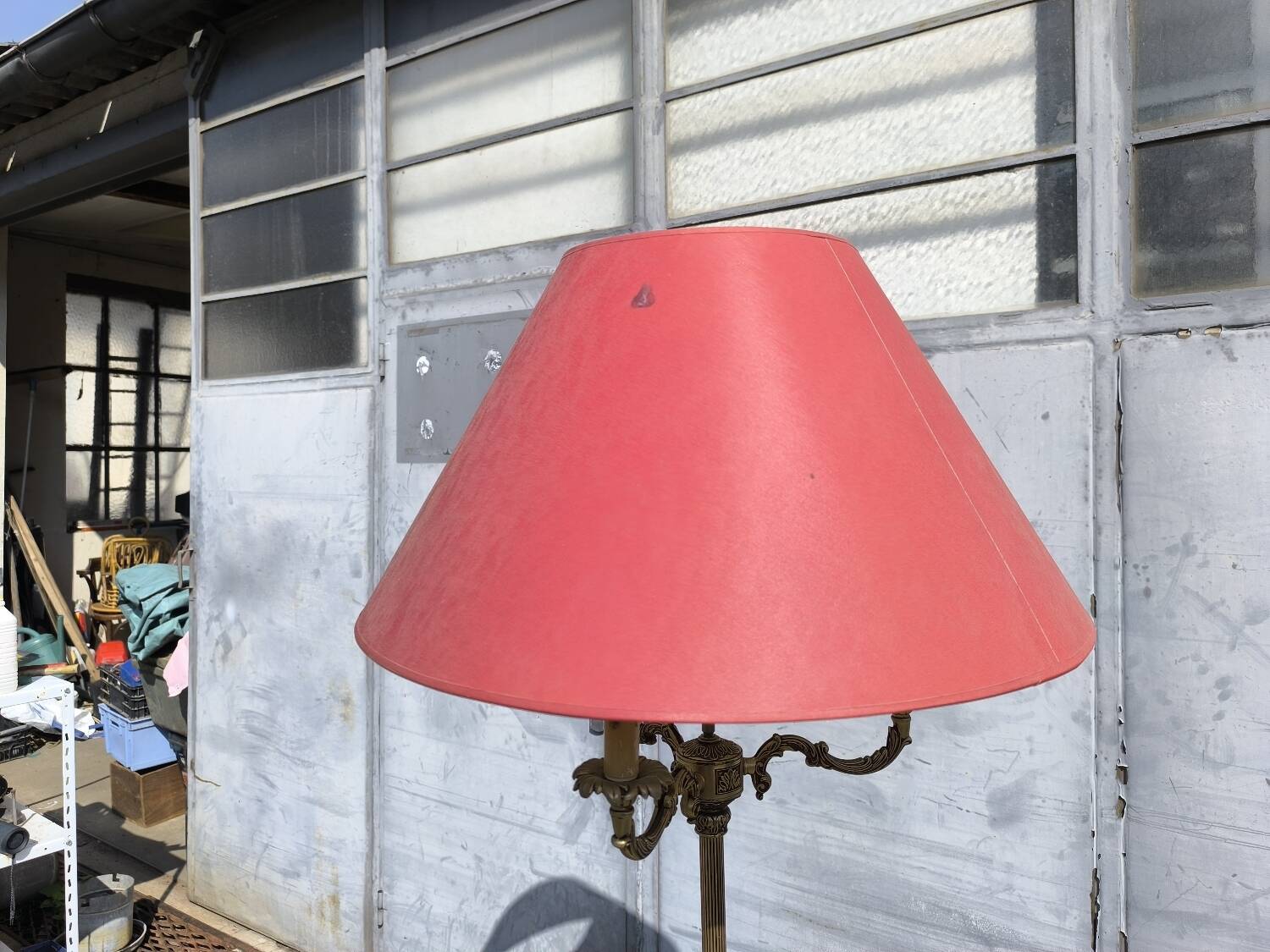 Vintage brass tripod floor lamp
