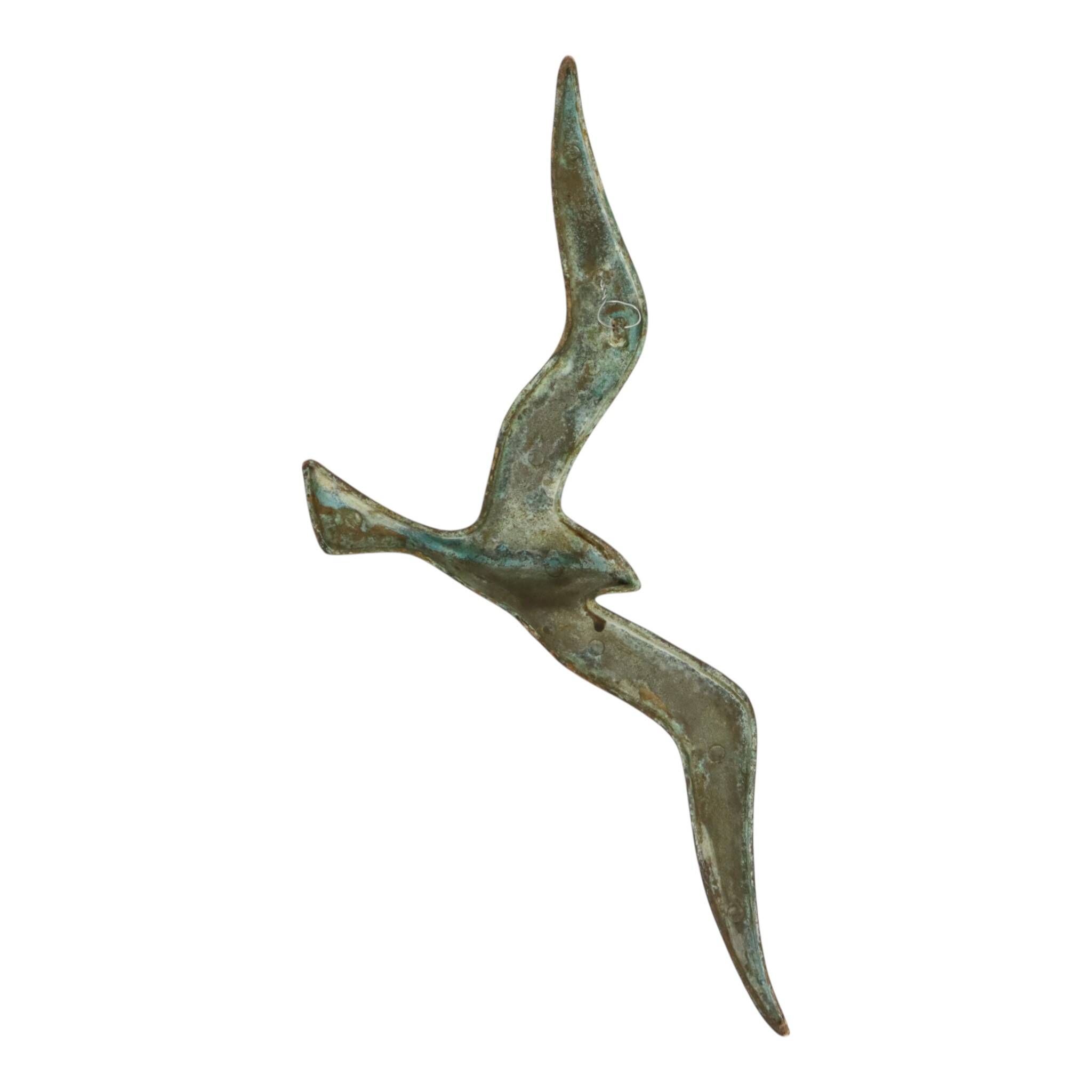 Mid Century Brass Seagull Bird Wall Decoration 35cm