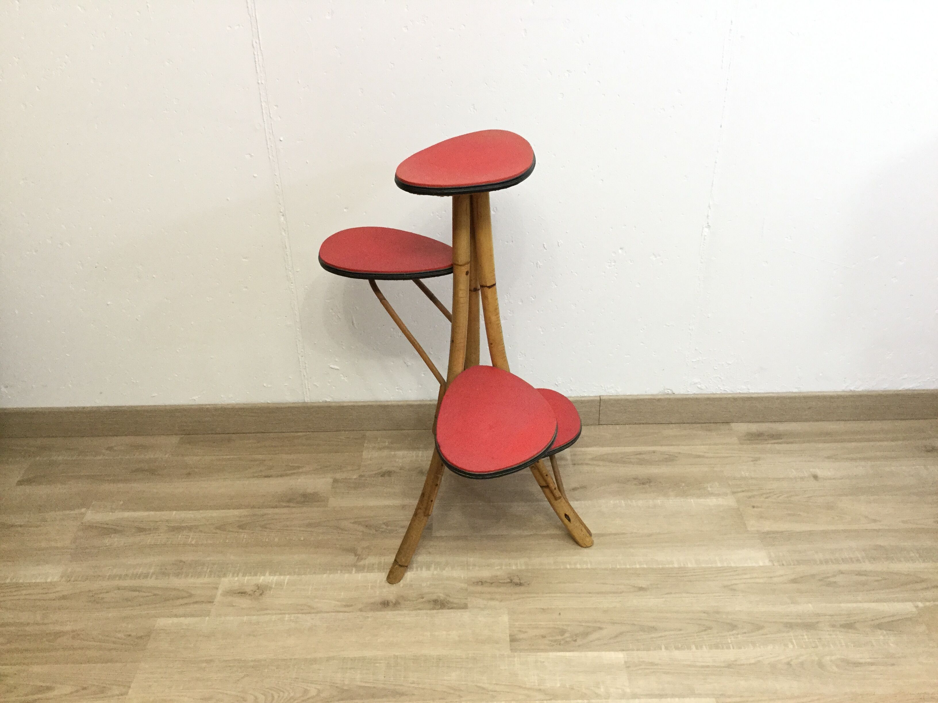 Door red vintage bamboo plant