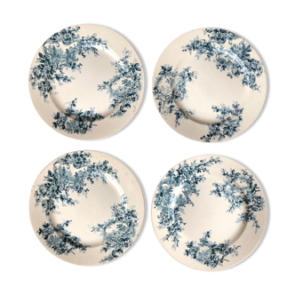Lot of 4 flat plates in Iron Land Boulenger Choisy the Model King POMPADOUR