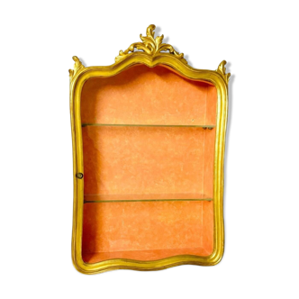 Louis XV Rocaille style wall display case Gilded wood