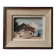 François Raugel, chalet in the mountains, painting on carved wood.