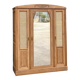 Grande armoire ancienne en chêne massif brut et cannage / dressing