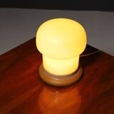 Opal glass mushroom table lamp, designed by Karel Volf, 1970´s, Czechoslovakia