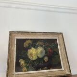Oil on canvas painting Still Life G. Grandperrin 19th century