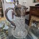 Important cut crystal wine carafe and solid silver 925/1000, Topázio house.