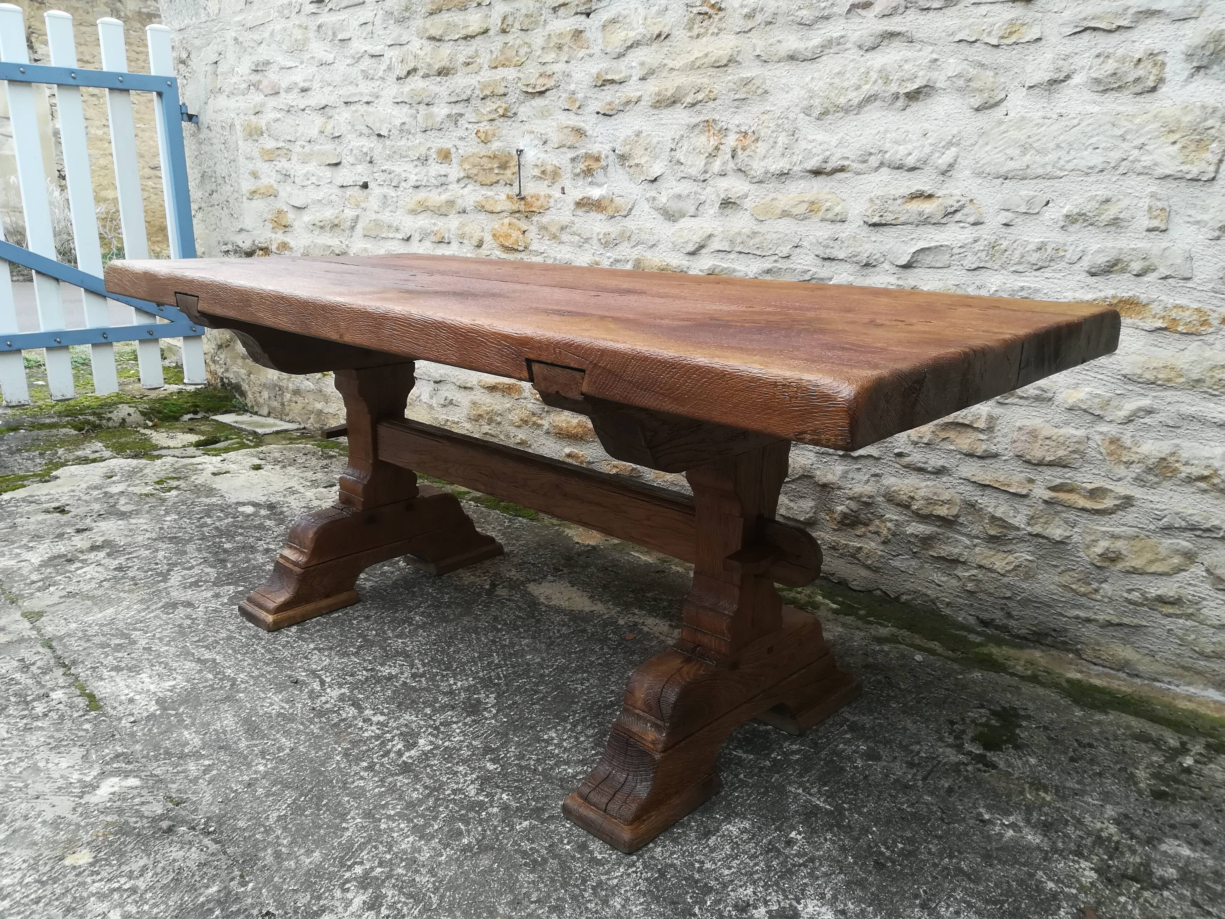 Solid oak farmhouse table