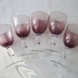Set of 5 parma-coloured wine glasses