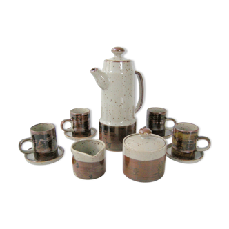 Vintage coffee service 1970 peasant sandstone Japan