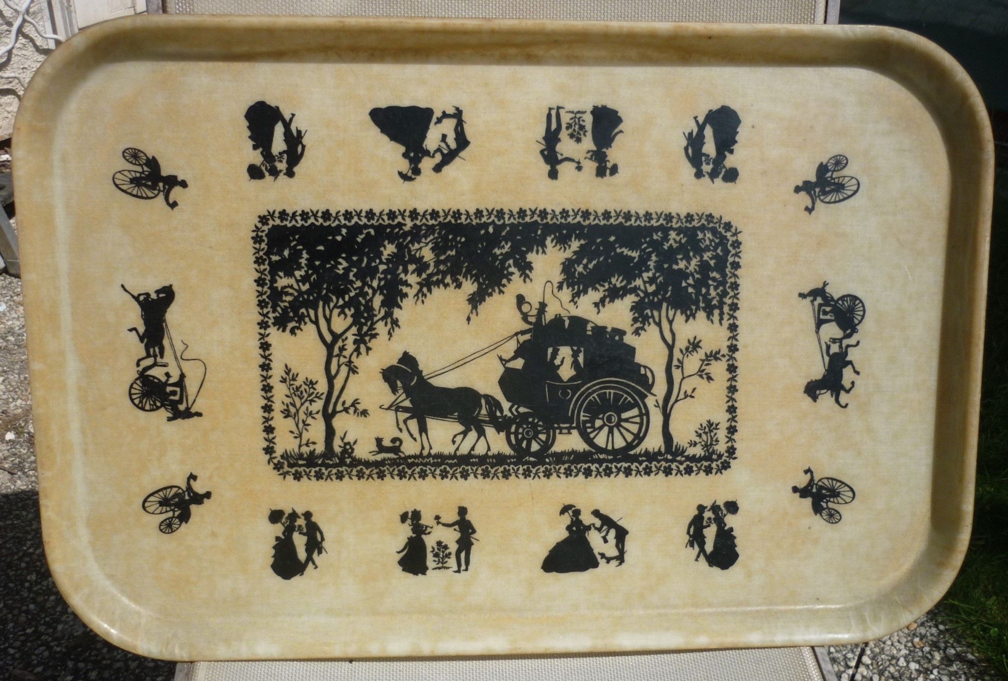 Tray in fiberglass old carriage 60X40