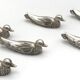 6 vintage DUCK-shaped knife rests, silver-plated metal, SILEA