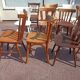 Set of 18 mismatched wooden bistro chairs - vintage