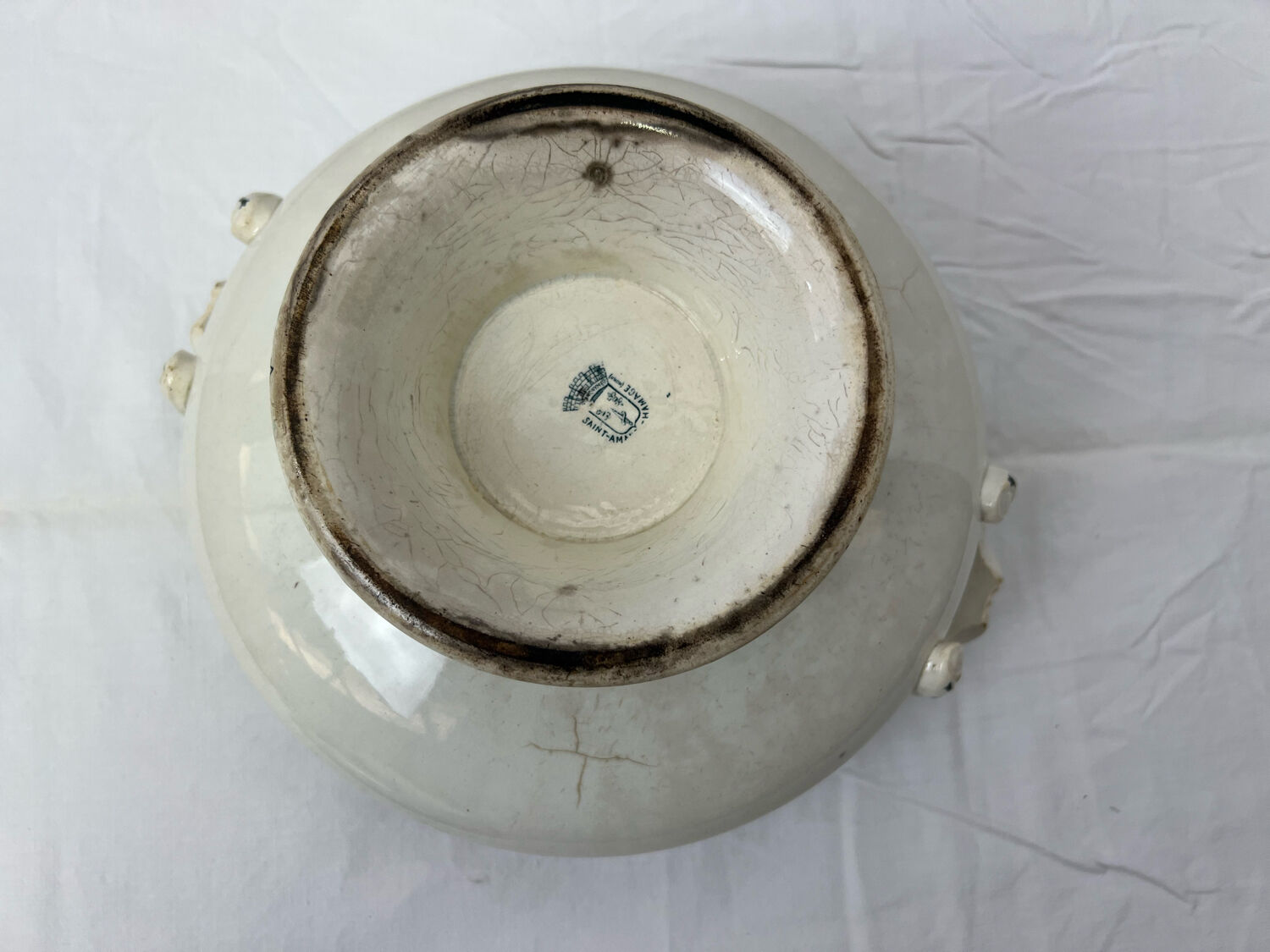 Soupière saint Amand Hamage white and blue