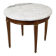 Round salon side table carrara marble mahogany bronze,  66cm