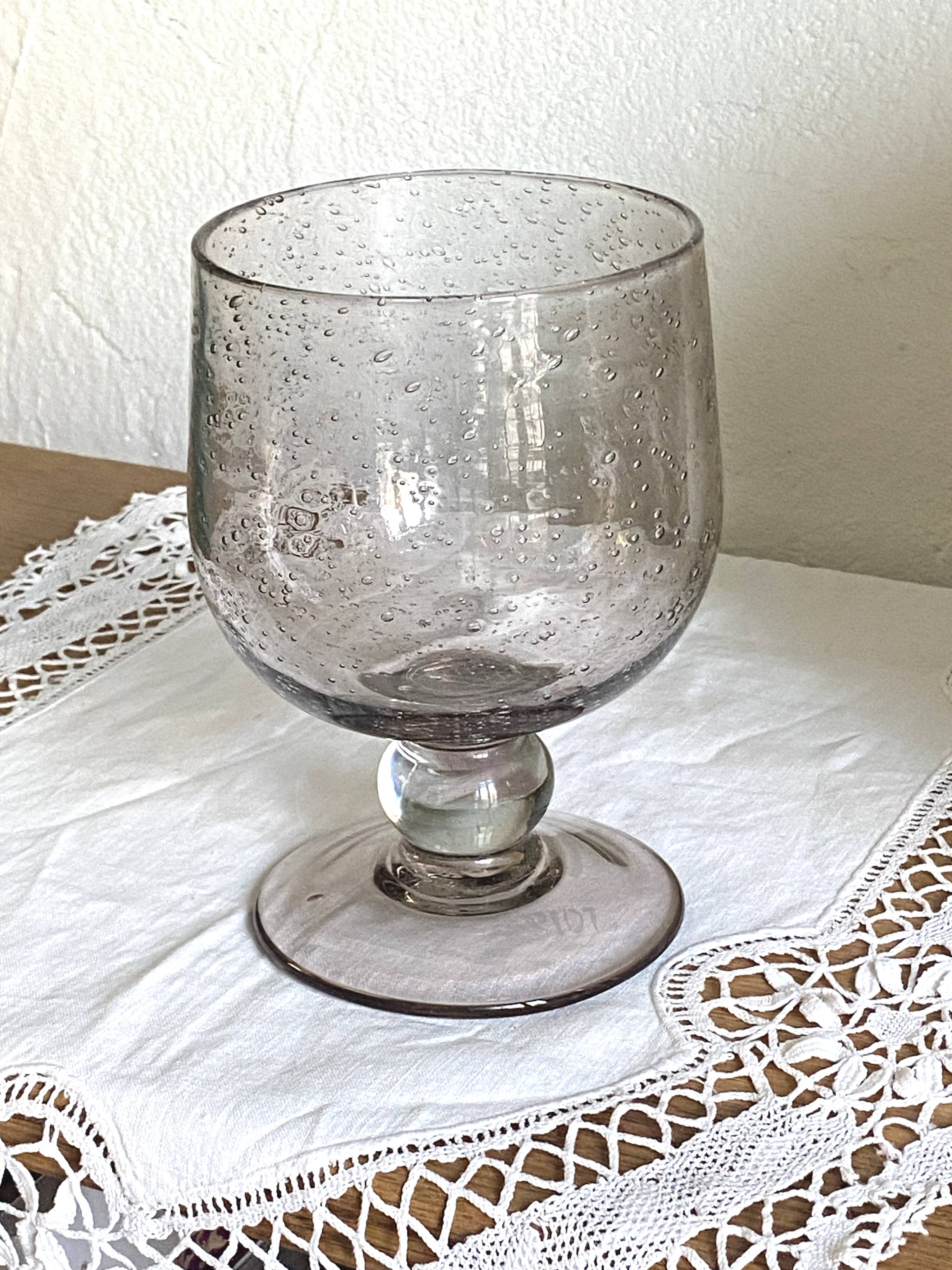 Stemmed bowl/vase/large cocktail glass signed Biot - perfect condition