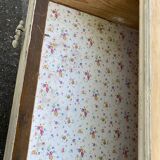 Old chest of drawers in bleached wood with white marble top