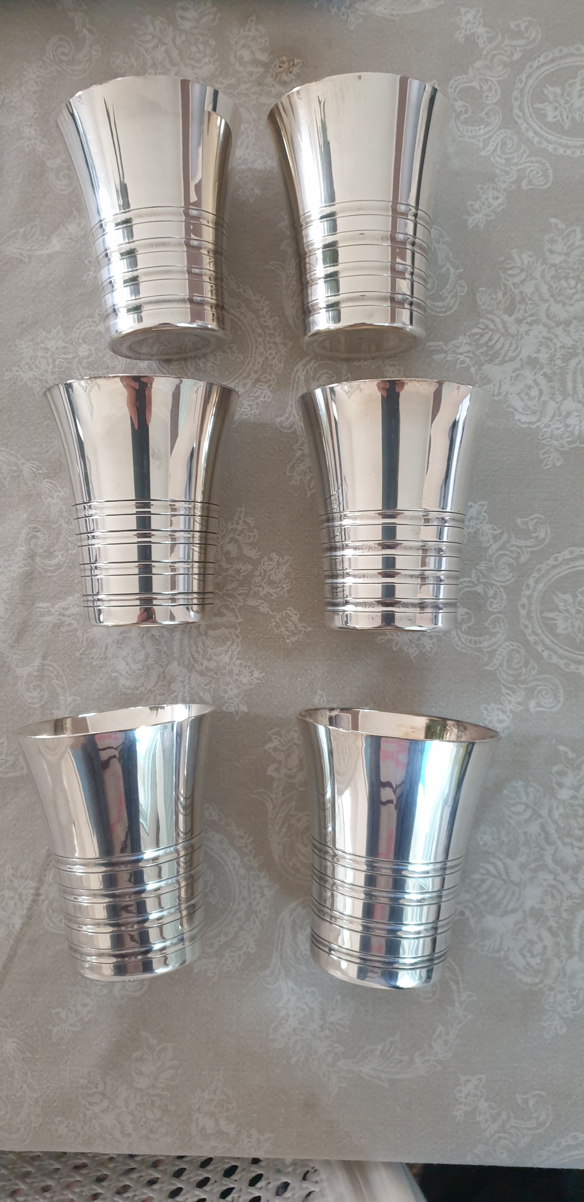 Silver metal cups
