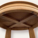 Art Deco pedestal table in solid oak, circa 1940