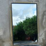 Vintage 1950s neoclassical style gold metal mirror