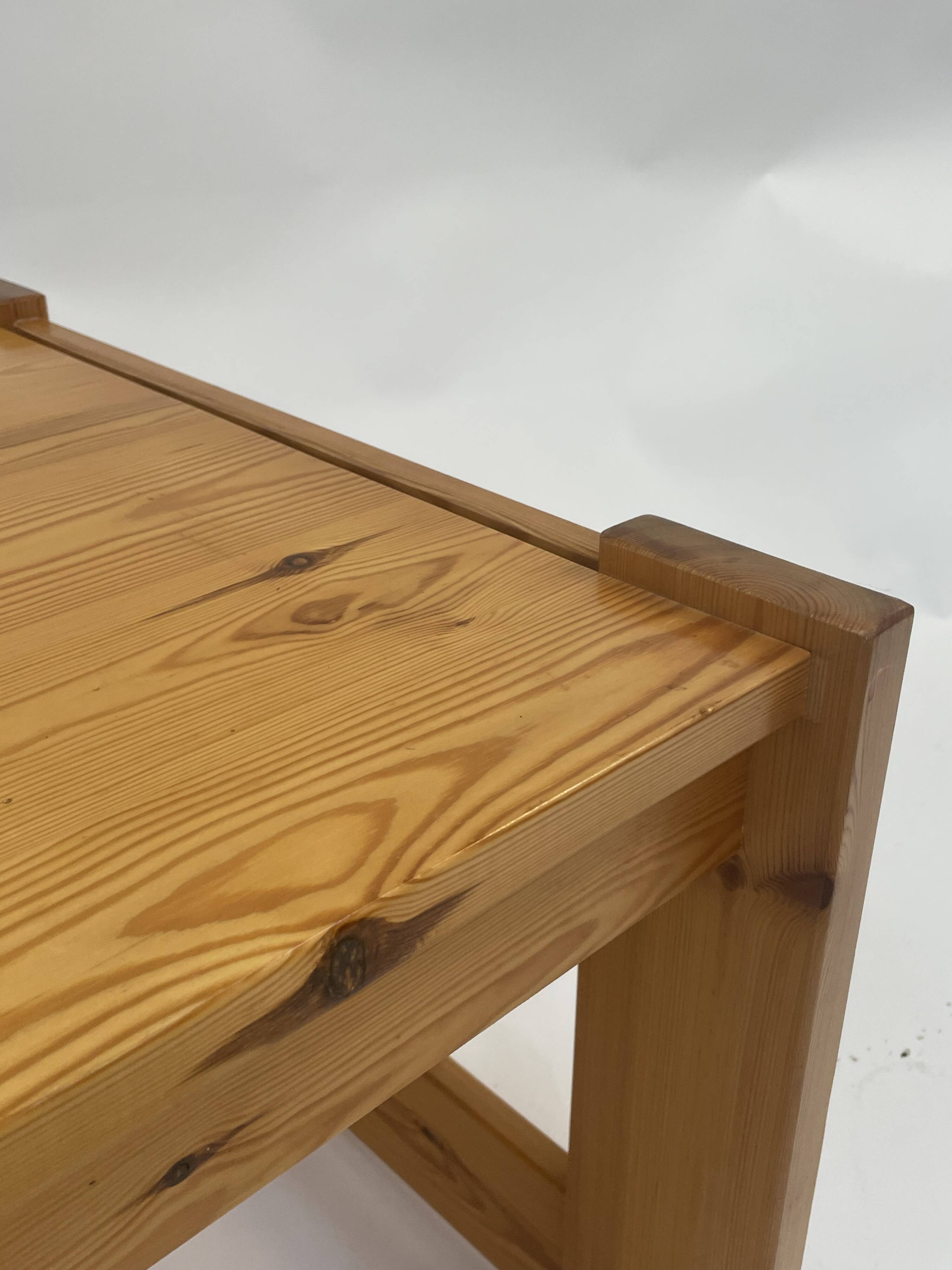 Vintage coffee table pinewood minimalist 1970s