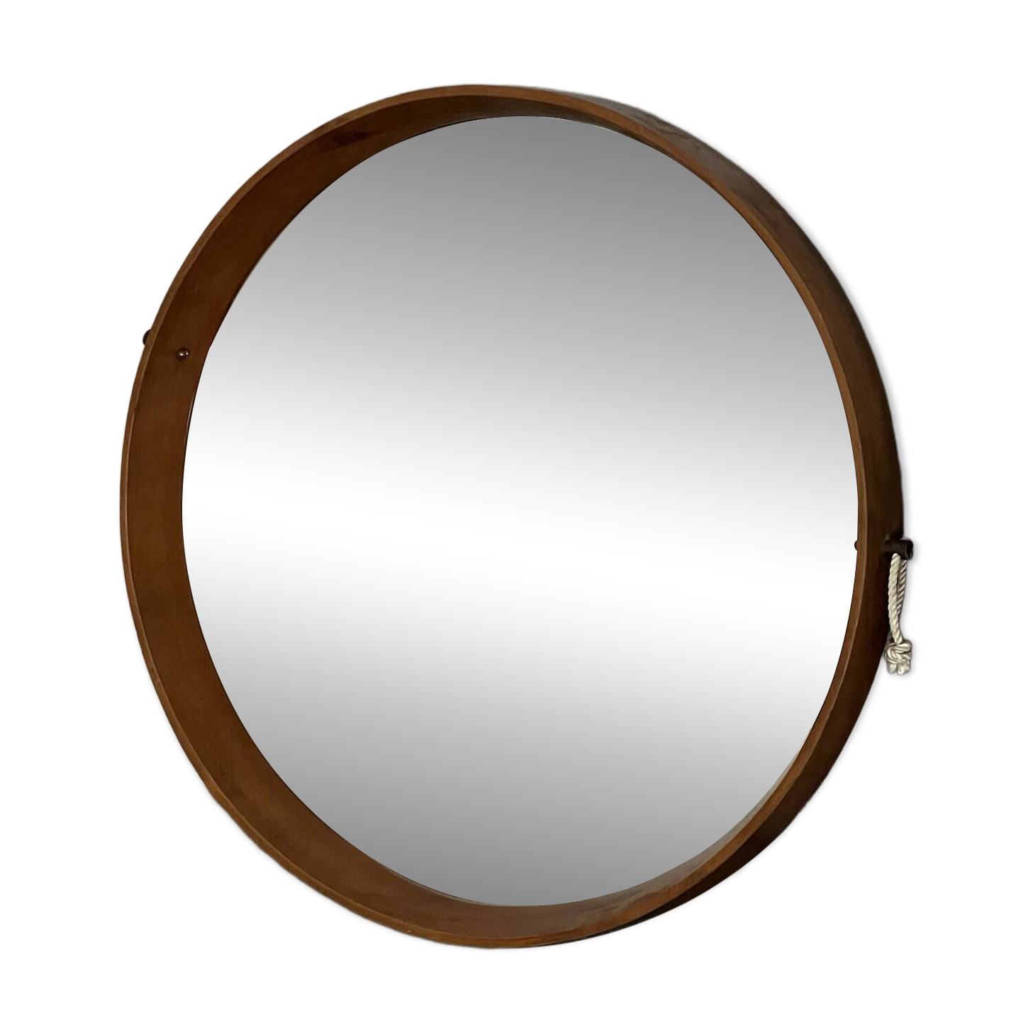 Miroir - Teck - Structure en bois avec laiton - Design italien vintage - Années 60