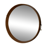 Mirror - Teak - Wooden structure with brass - Vintage Italian design - 1960s