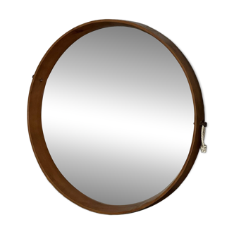 Miroir - Teck - Structure en bois avec laiton - Design italien vintage - Années 60