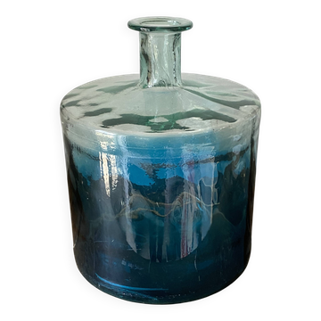 Vase Dame Jeanne verre bleu grande taille H45cm