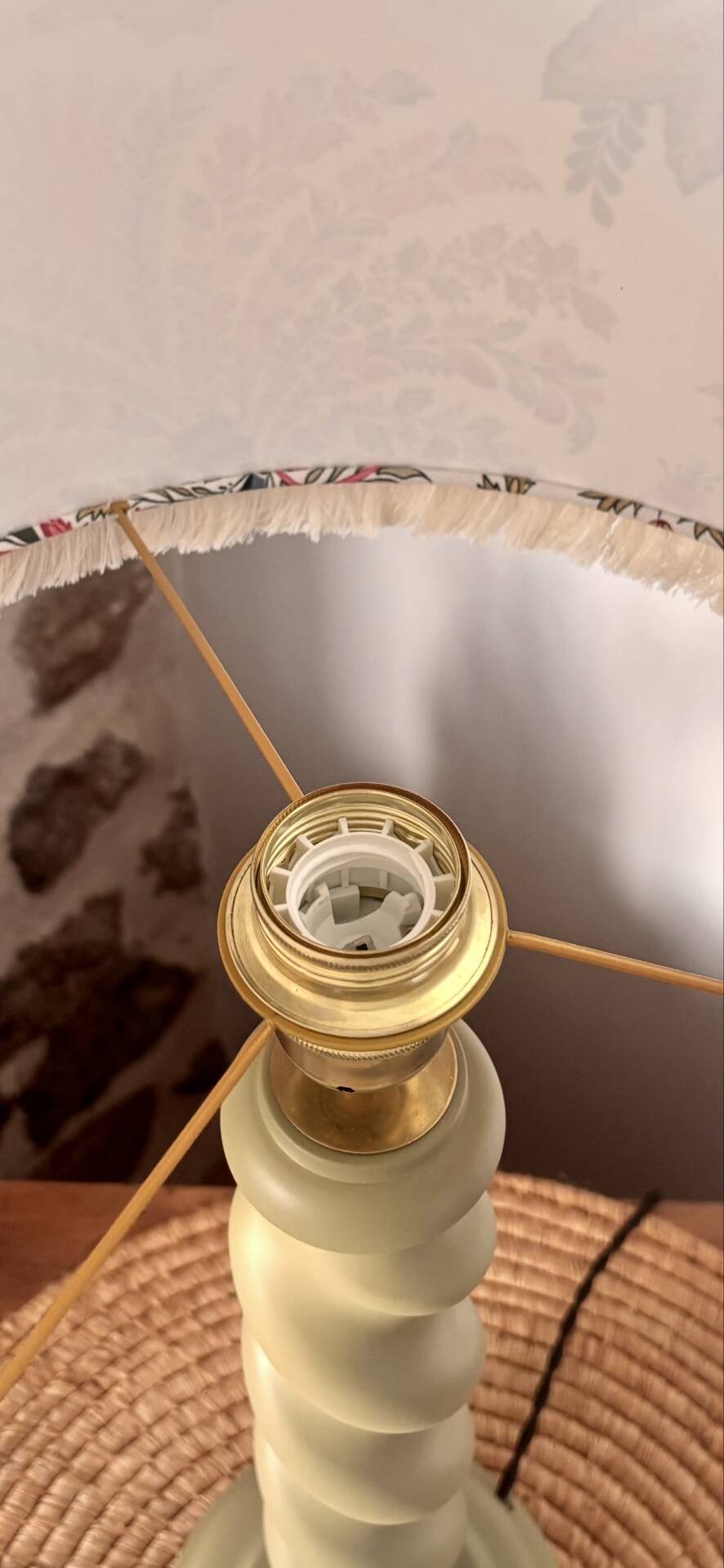 Lampe vintage torsadée – abat-jour indienne fait main