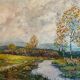 Landscape with birch trees signed Billeque