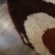Vintage round rug from the 70s, Desso print carpet, Netherlands.