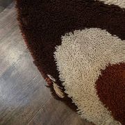 Vintage round rug from the 70s, Desso print carpet, Netherlands.