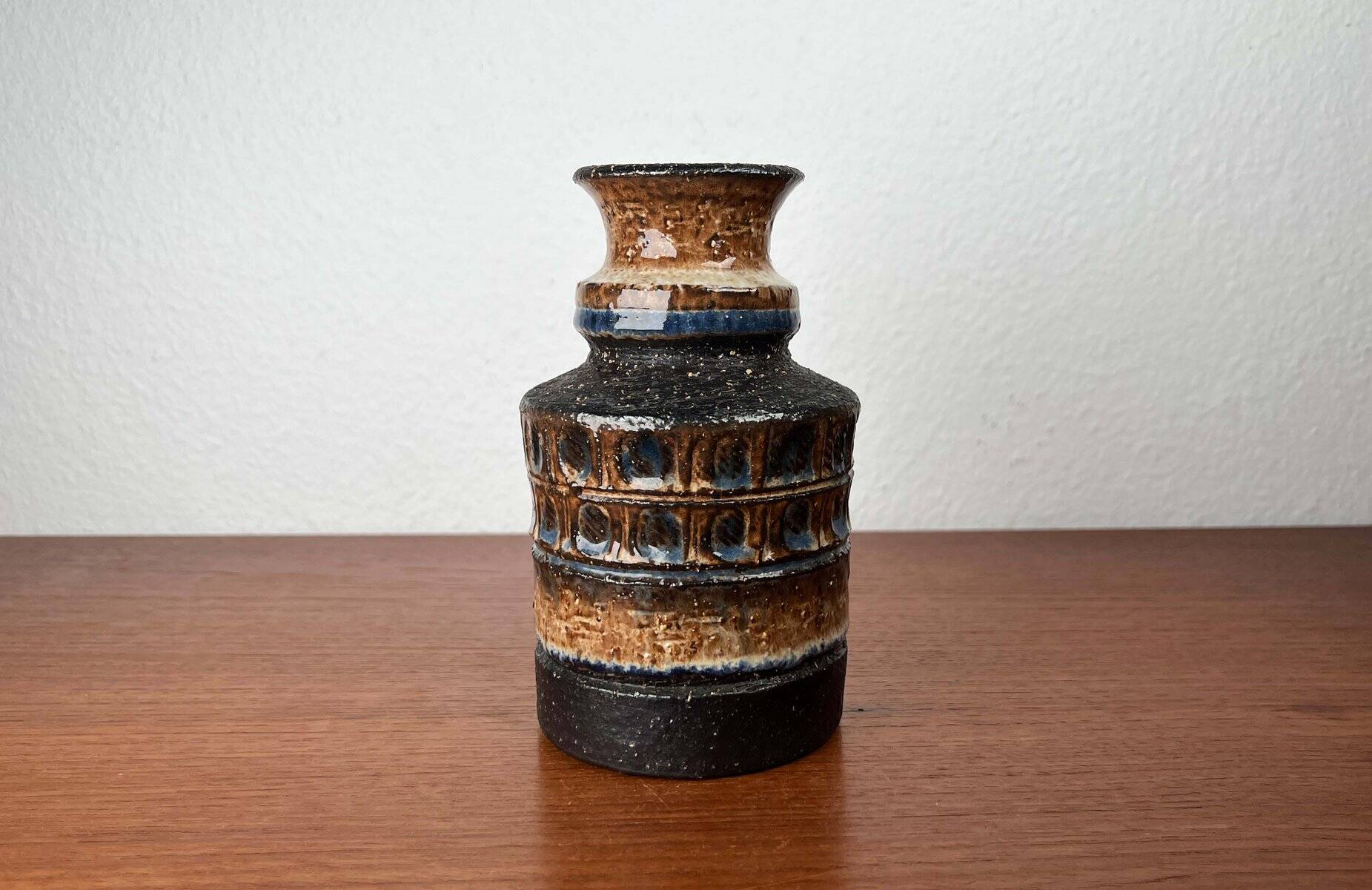 Ceramic vase from the Danish modern mid-century studio, 1960s.