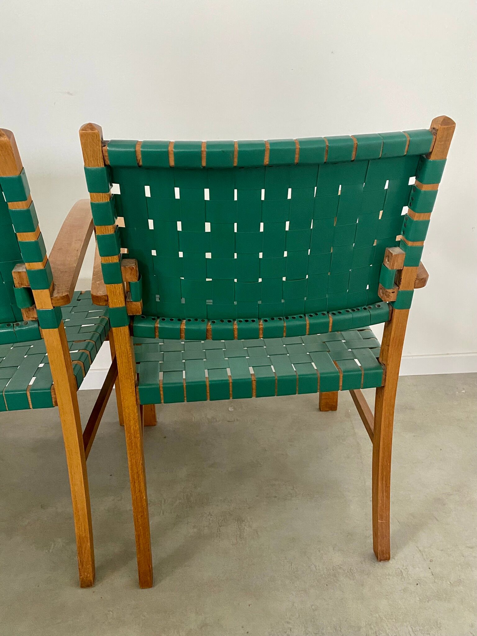 2 armchairs bridge vintage year 50 wood and vinyl