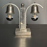Dutch art deco nickel desk or table lamp, 1930s
